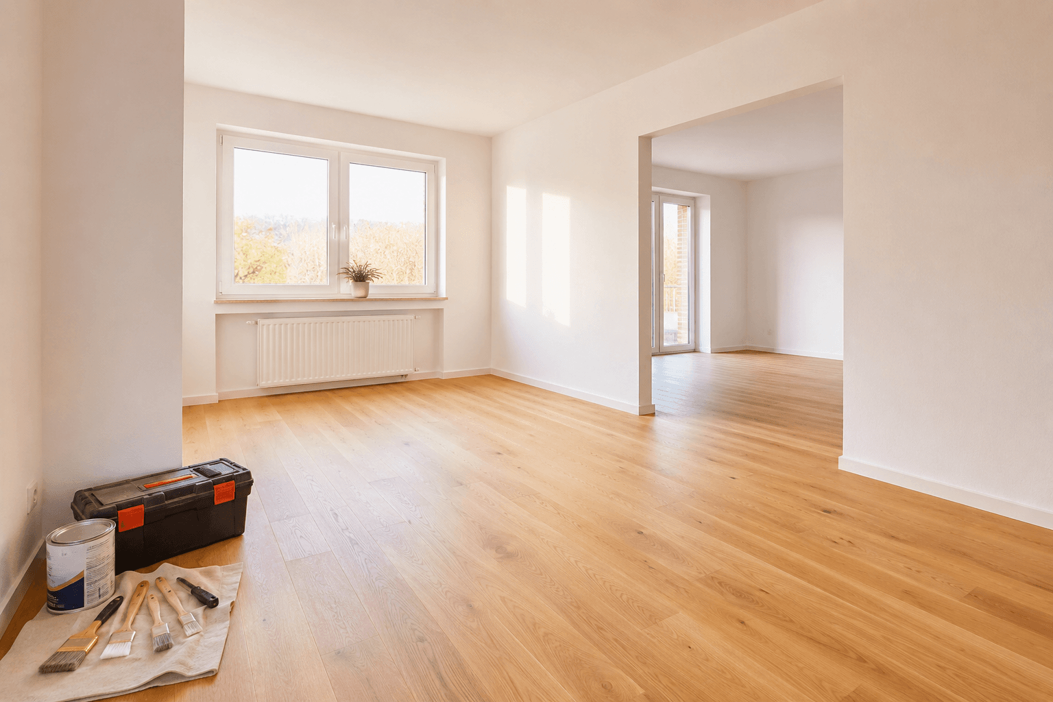 Frisch renoviertes Zimmer